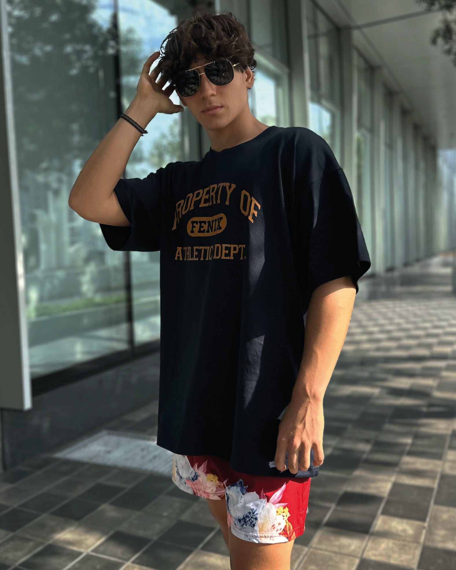 UNIVERSITY ATHLETIC OVERSIZE TEE – NAVY BLUE