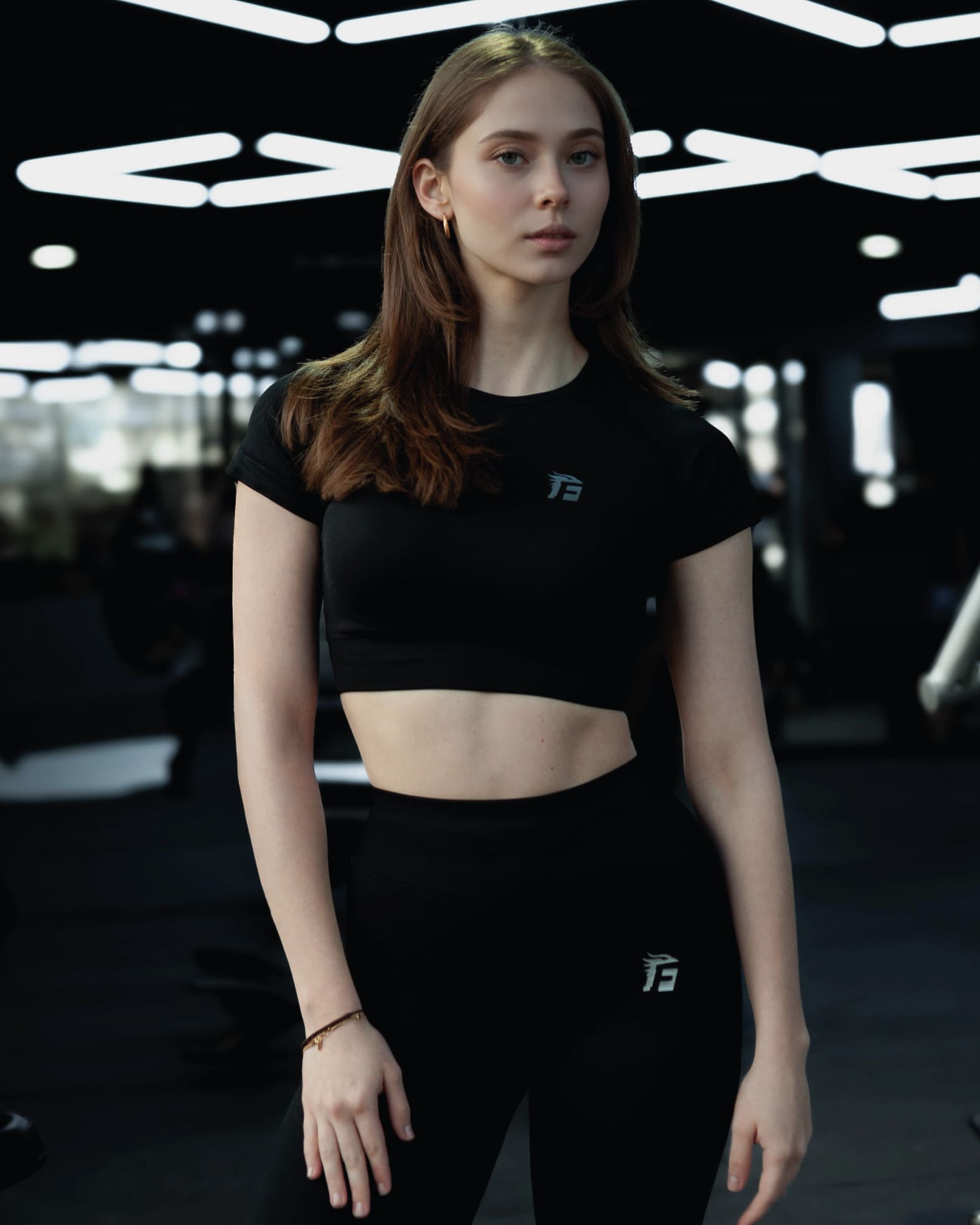 GDC 3/4 Sleeve Crop Top – Black