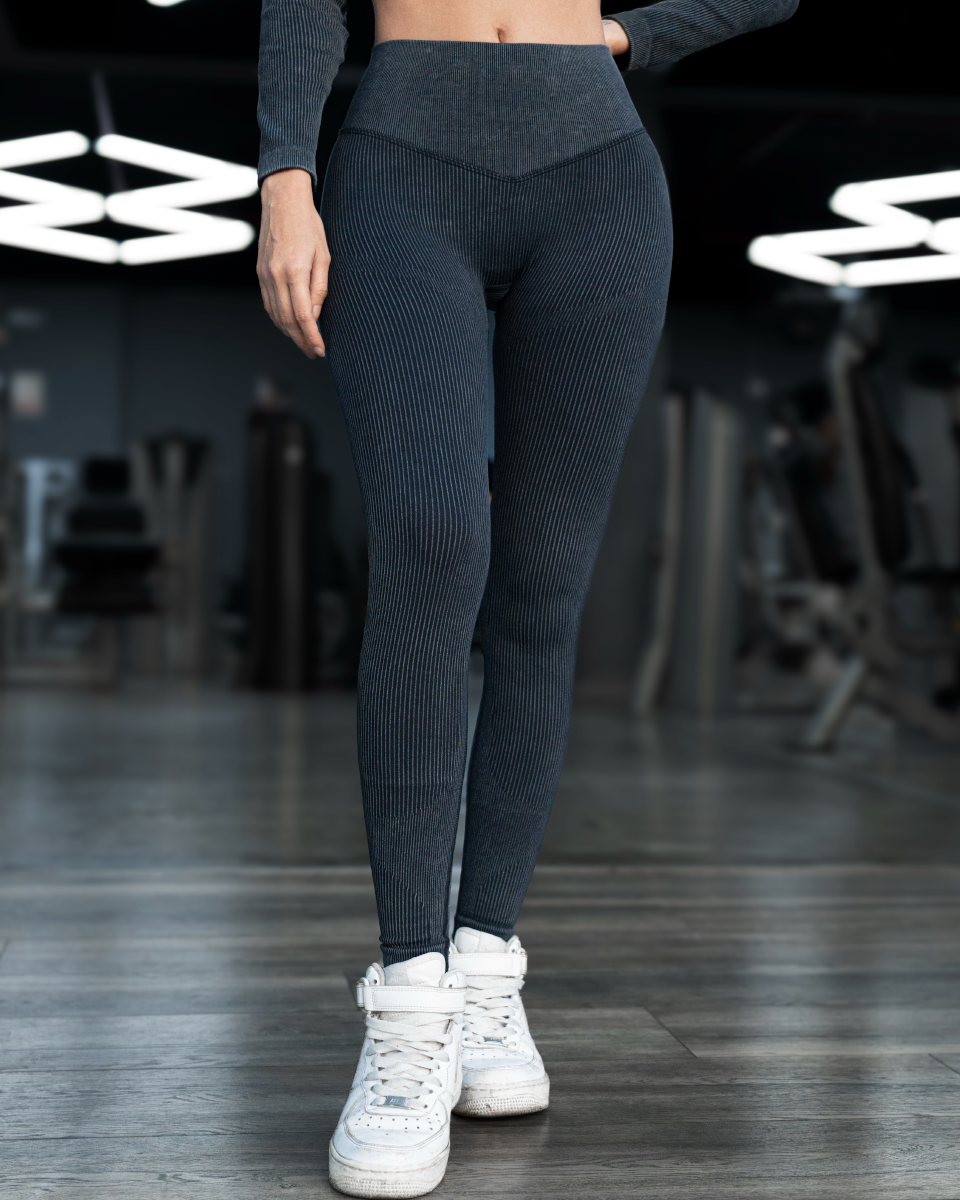 LUX RIB LEGGING - MIDNIGHT BLUE