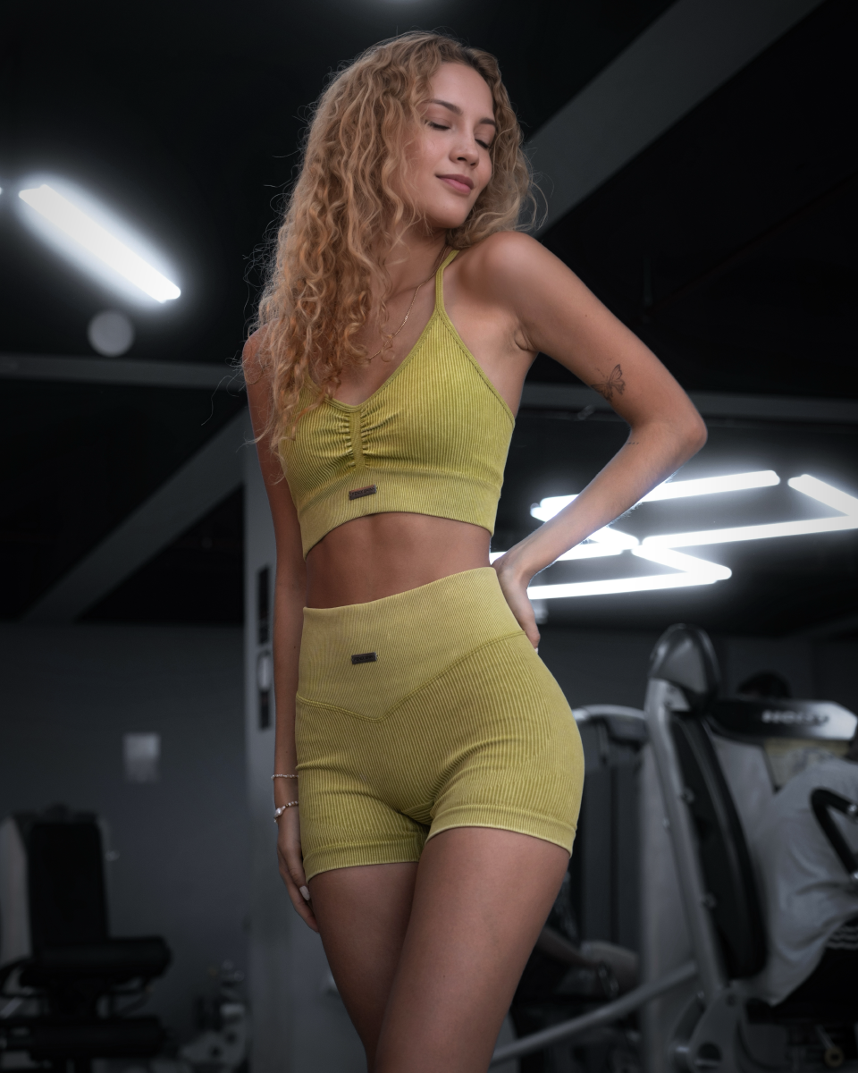 LUX RIB CROP SET – CIAN YELLOW