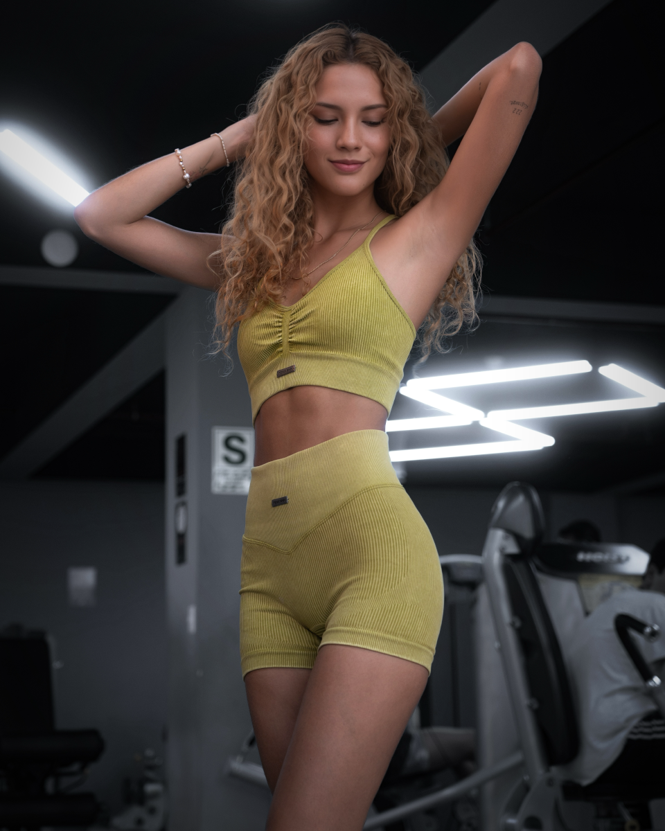 LUX RIB CROP SET – CIAN YELLOW