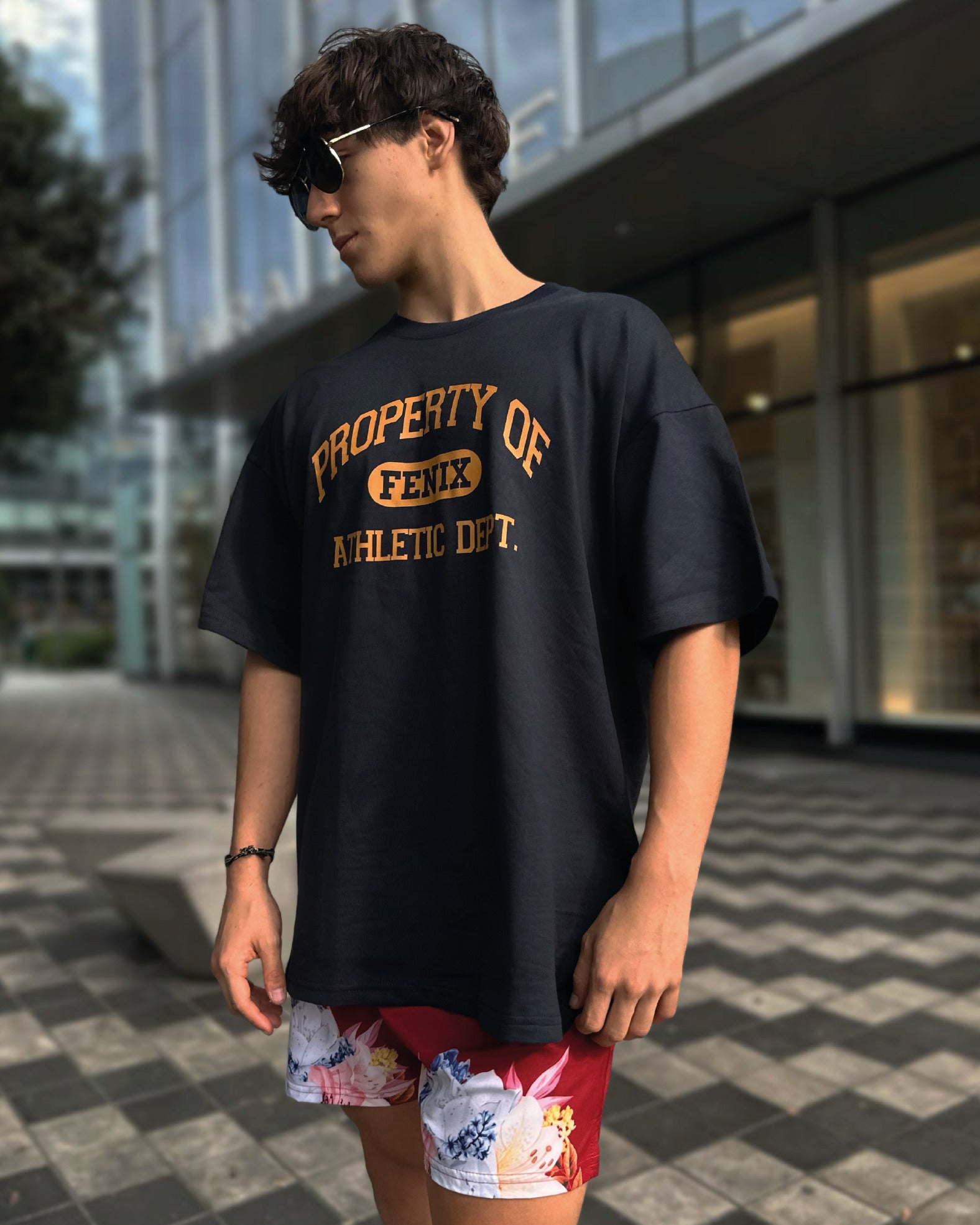 UNIVERSITY ATHLETIC OVERSIZE TEE – NAVY BLUE