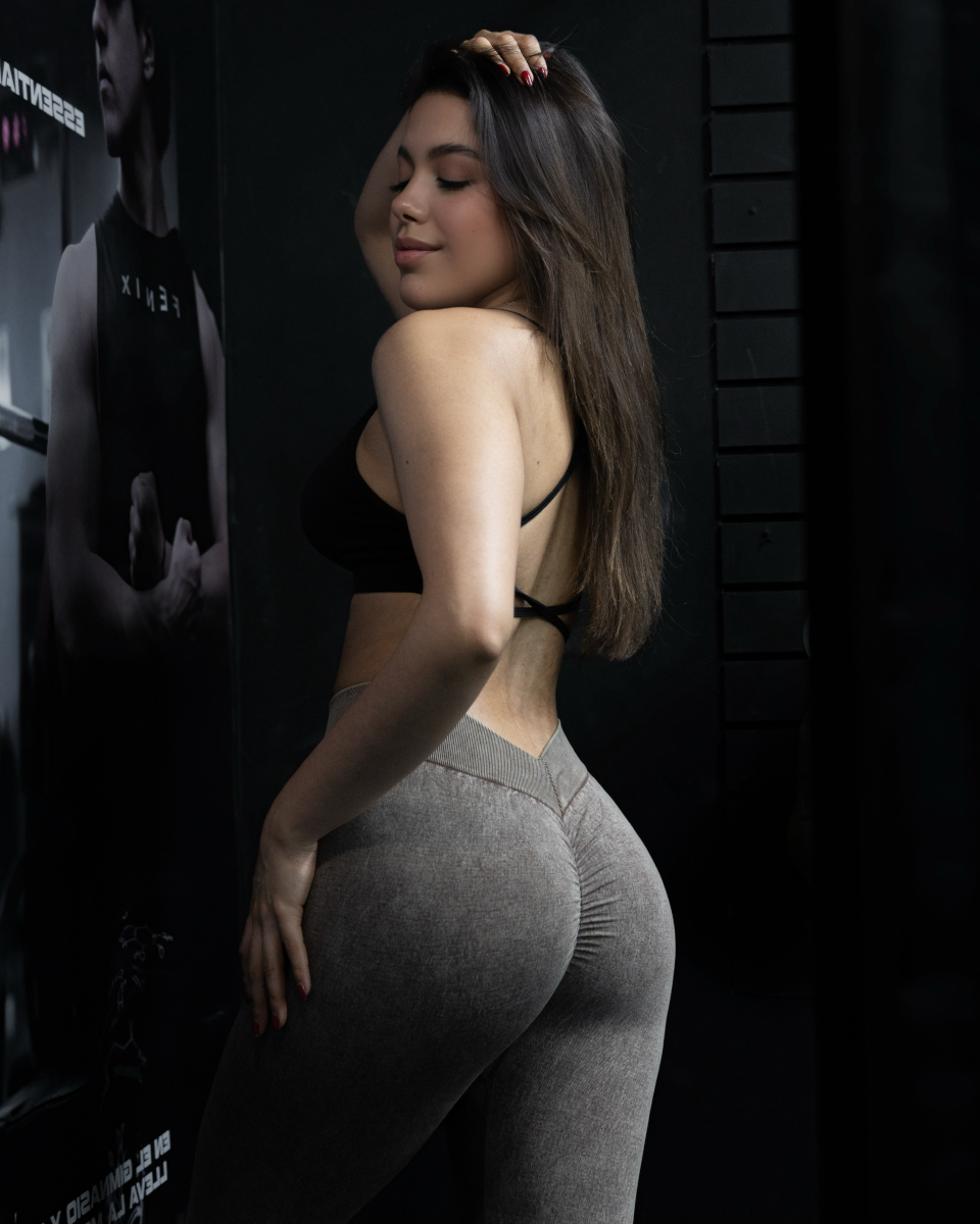 ACID WASH "V" BACK CRUNCH LEGGING - LATTE
