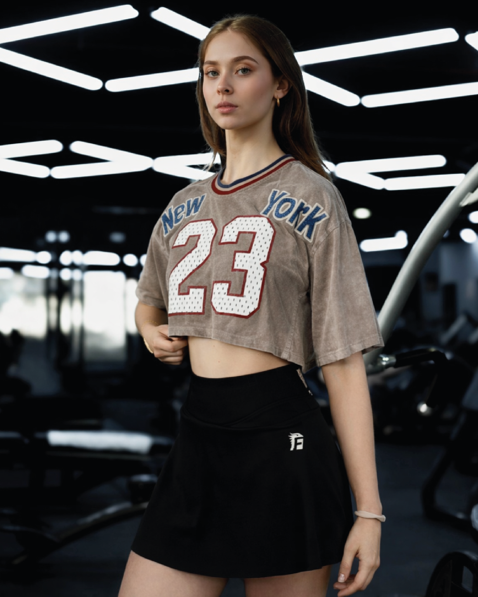 UNIVERSITY CROP TOP NY - CARAMEL BEIGE
