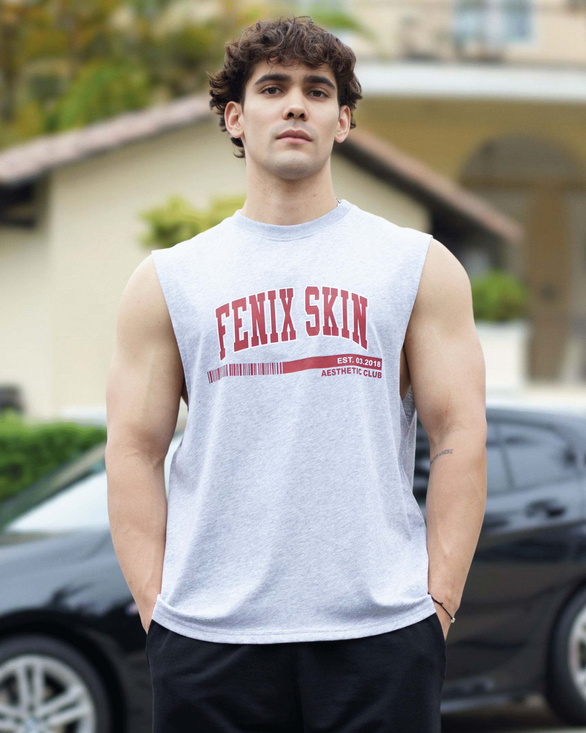 University Barcode Pump Tank - Gray