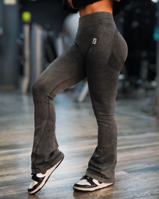 Acid Wash Palazzo- Darkness Black