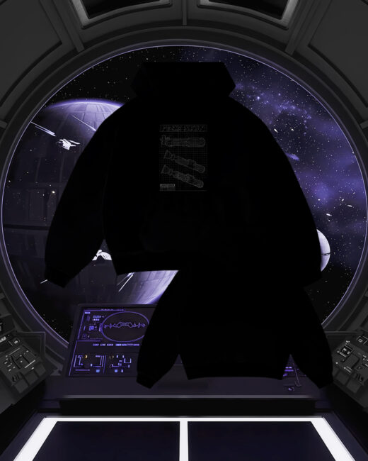 SW(R) LIGHTSABER - BLACK BOXY HOODIE