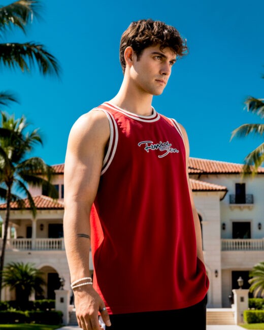 San Andrea's  Basketball Tank - Red